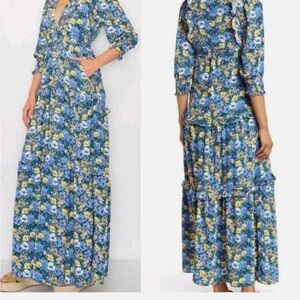 MELLODAY Blue Floral Maxi Dress
